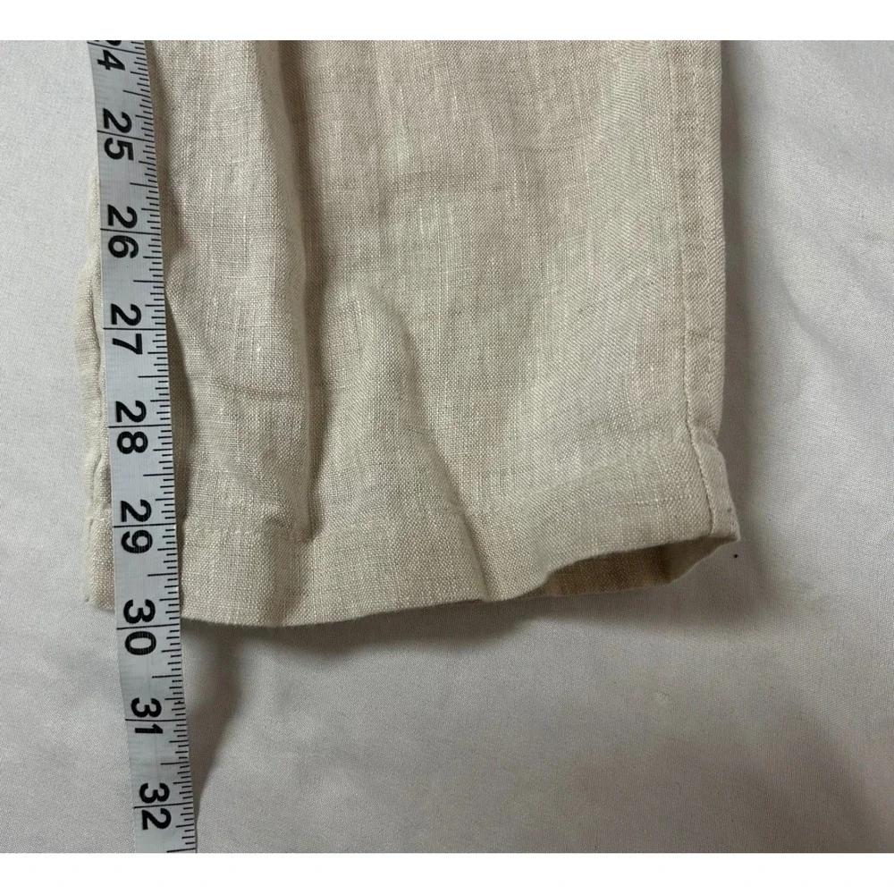 Tasso Elba Island Mens Linen Drawstring Pants Oatmeal Beige XL Tropical Summer